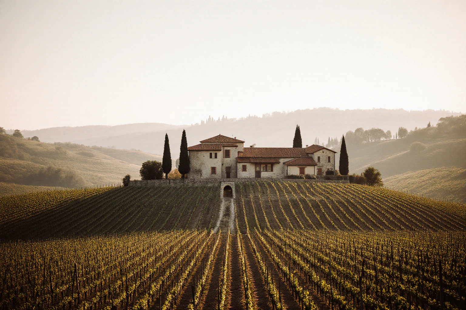 Italian agricultural estate with cultivated land